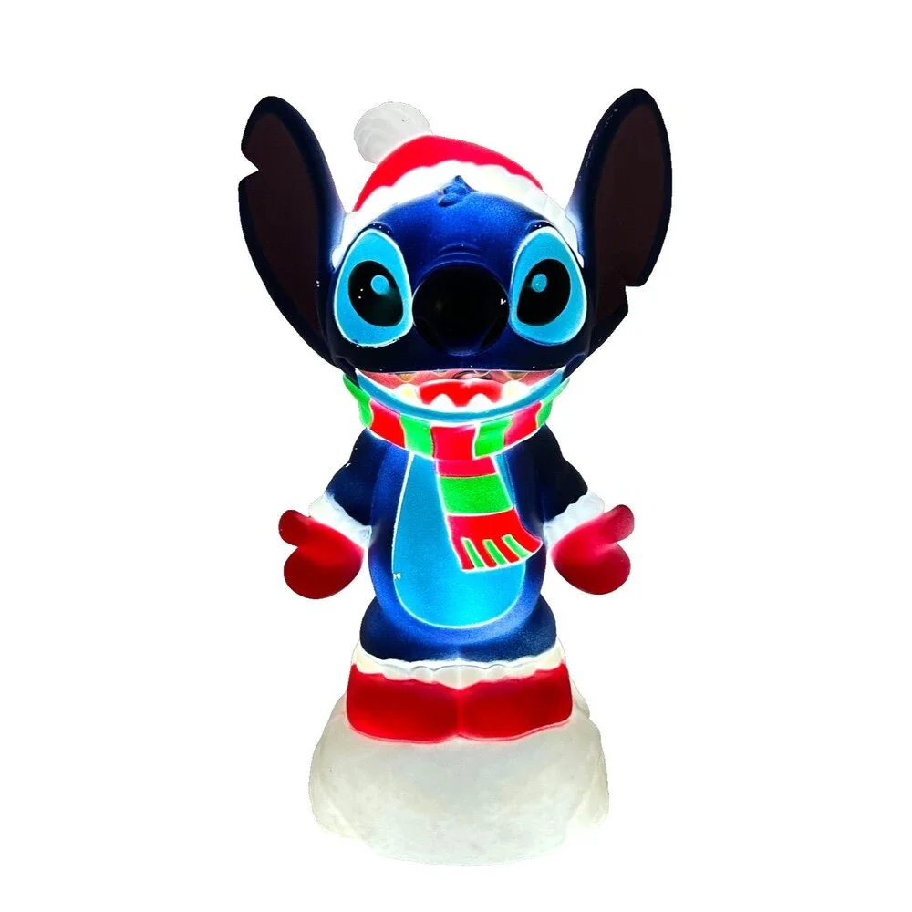 DISNEY Stitch Santa Christmas Light Up Blow Mold 12” Gemmy Holiday In/Out WORKS